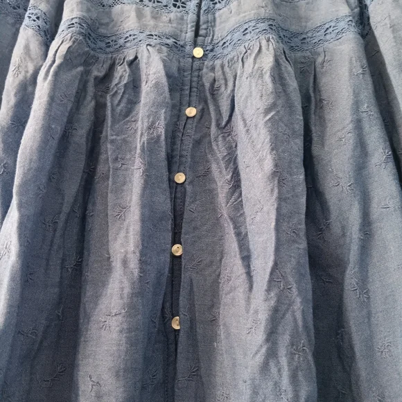 Old Navy Cottagecore Blue Long Sleeve Button Up Shirt L - Picture 5 of 8